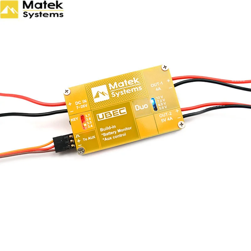 Matek نظام UBEC الثنائي 4A/5 ~ 12V و 4A/5V ل أجهزة الاستقبال عن بعد RC طائرة RC Multicopter UBEC الطاقة نموذج