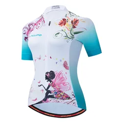 Cycling Jersey Women Bike Mountain Road MTB Top Female Bicycle Shirt Short Sleeve Racing Riding Clothing Summer Lady White