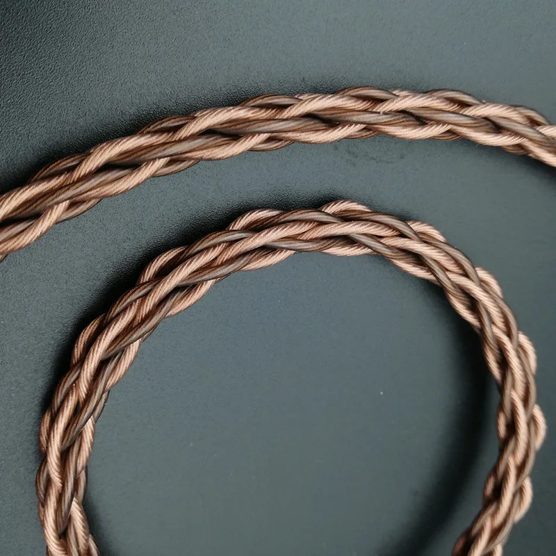 8-strand round braided 7N single crystal copper mixed braided headphone upgrade line single-strand 63-core OD:6.0mm