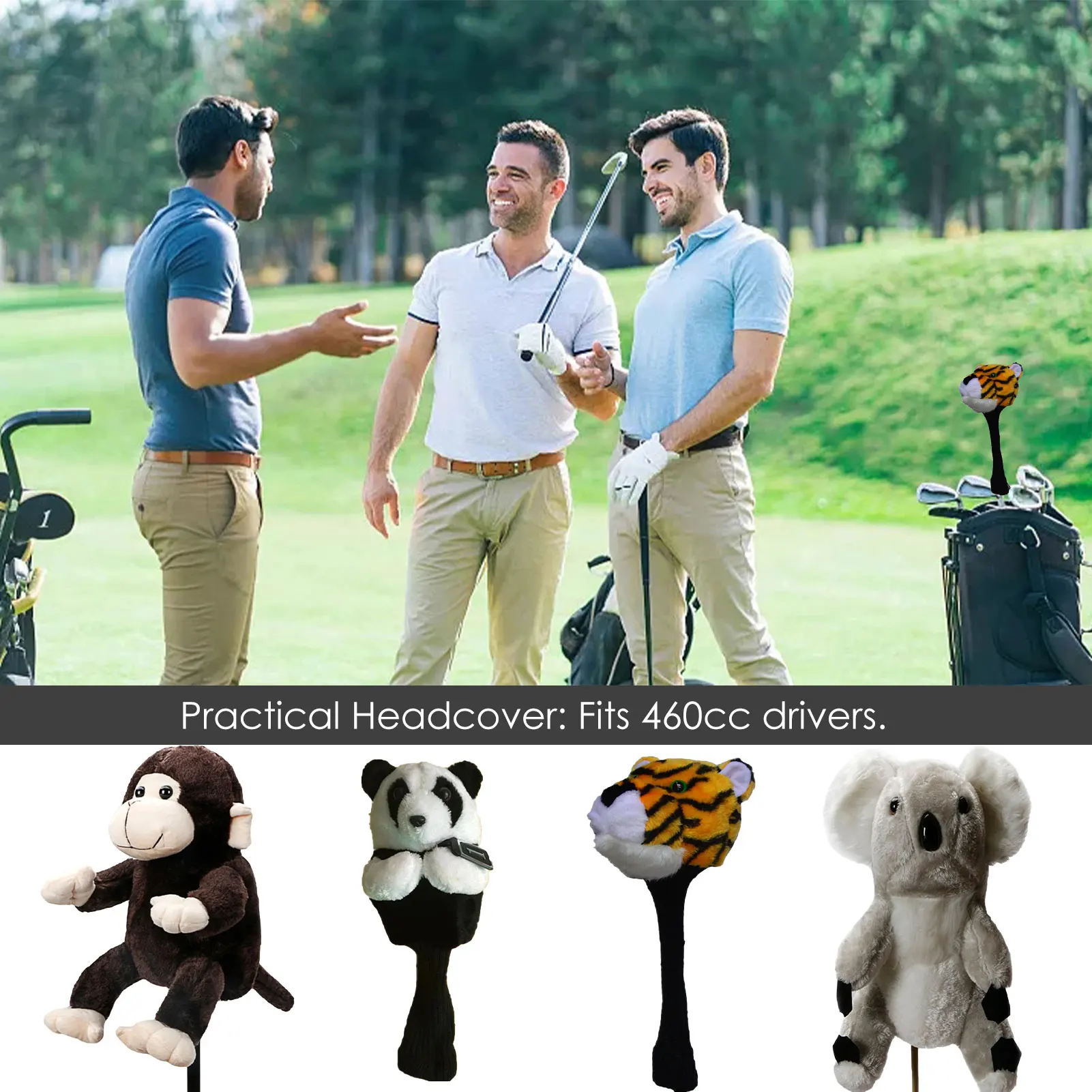 Novelty Animal Golf Club Head Cover Headcover Protector for 460 CC/No.1 Wood Driver  Golf Club Cover Mascot