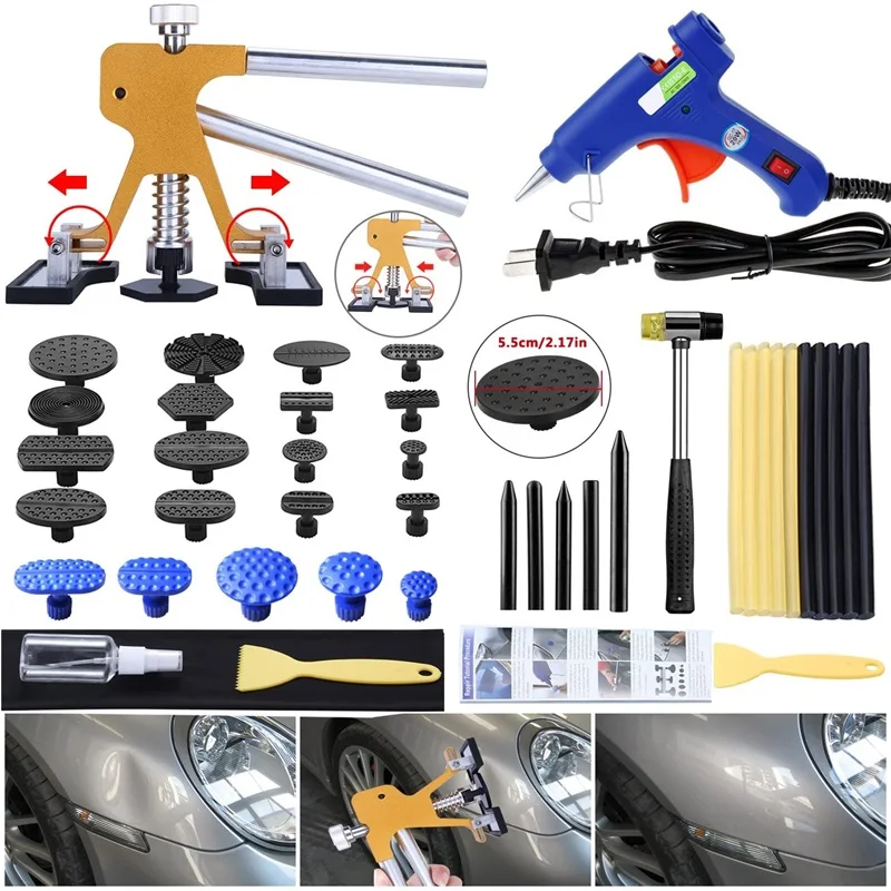 

Car Paintless Dent Repair Tools Dent Repair Kit Car Dent Puller With Glue Puller Tabs Removal Kits Automotive Sheet Metal Repair