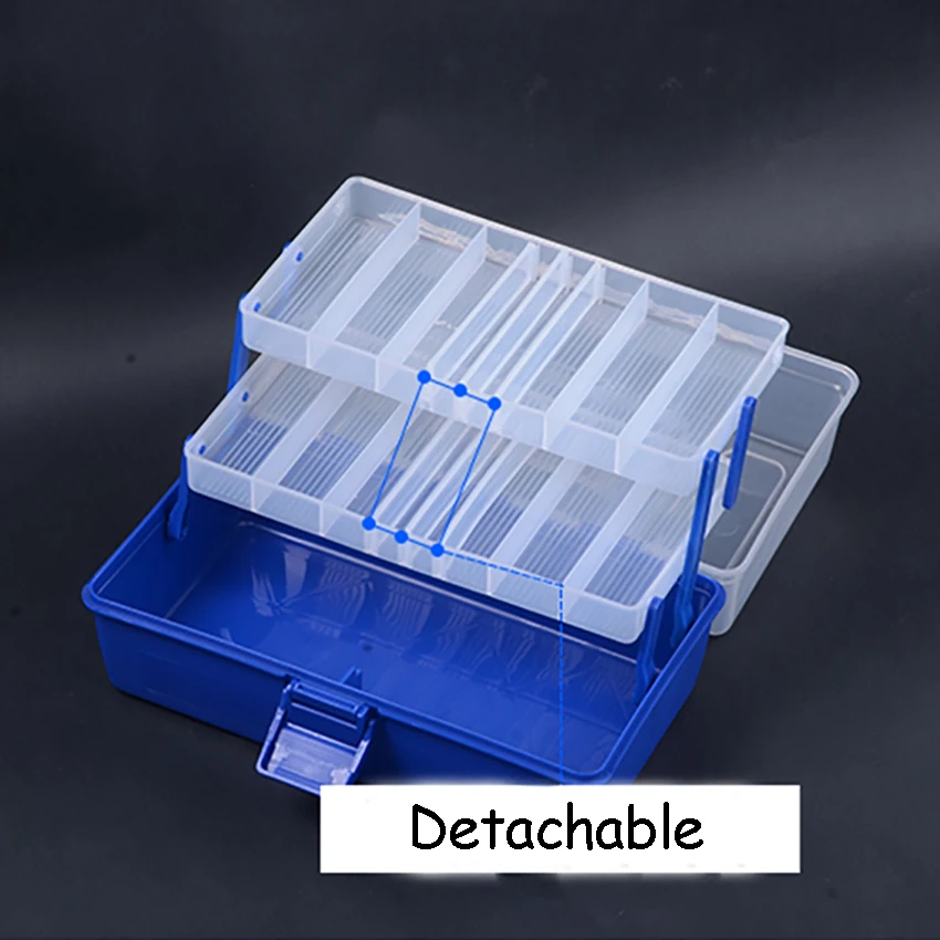 Caixa de armazenamento portátil da isca dos peixes do equipamento à prova dplastic água de plástico 3 camadas