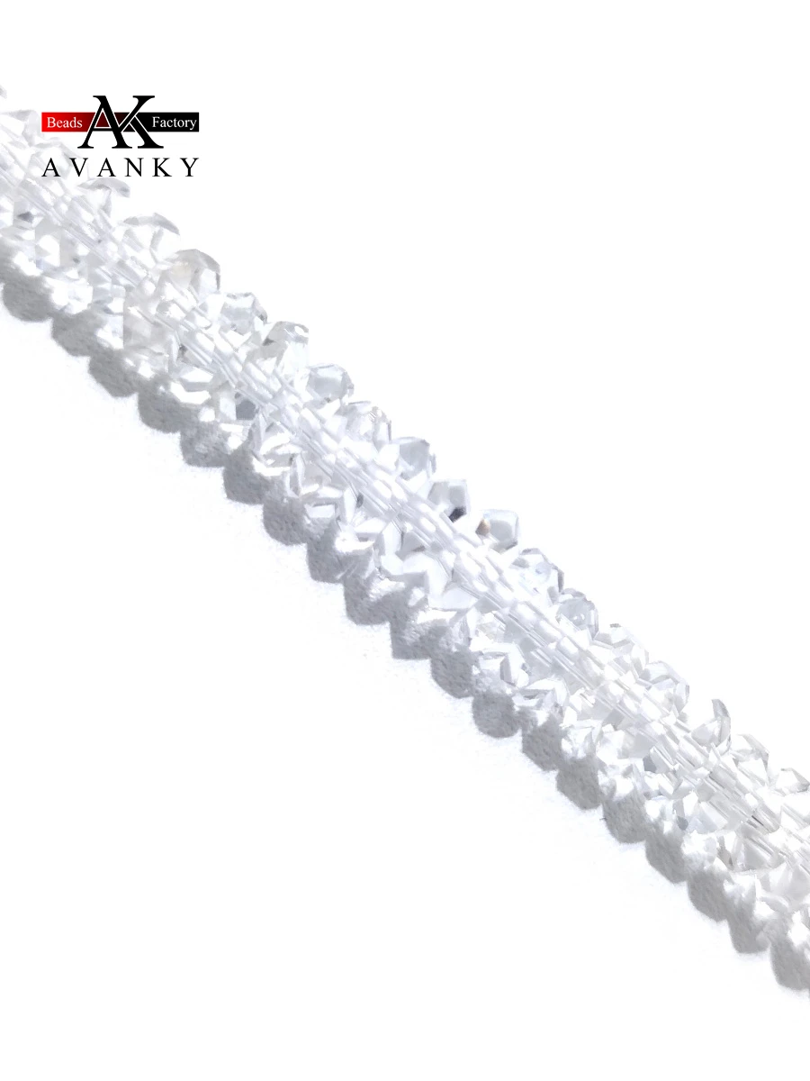 Natural Stone Faceted White Crystal Beads Small Section Loose Spacer for Jewelry Making DIY Necklace Bracelet 15'' 3x4mm 4x6mm