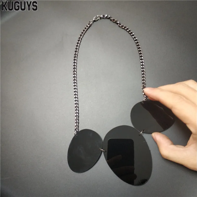 KUGUYS Joker Clown Pendant Necklace for Women Black Chain Acrylic Fashion Jewelry Halloween Accessories