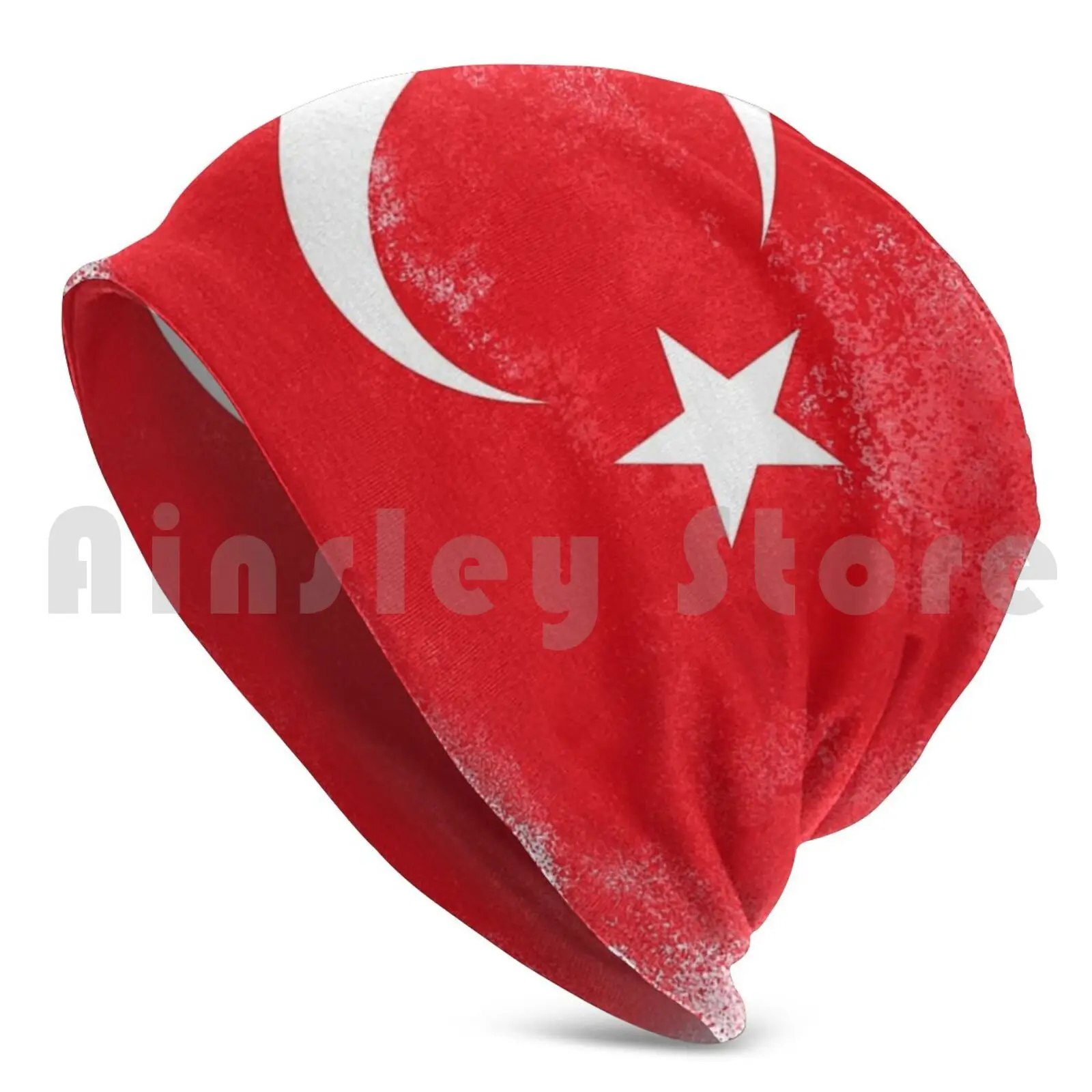 Turkey Flag Beanie Hedging Cap DIY Print Cushion Turkey Flag State National Islam Crescent Culture Nation Concept