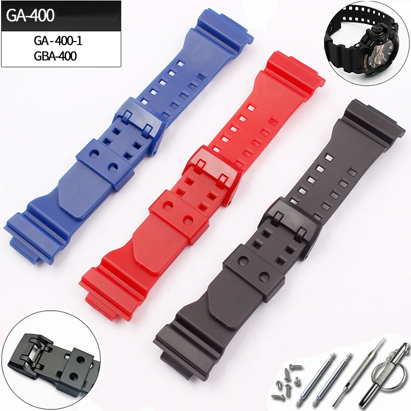 Watch accessories pin buckle 16mm for Casio resin gshock GA400 GBA401 men\'s and women\'s sports rubber strap