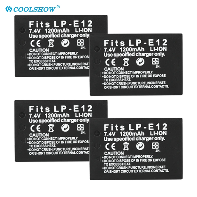 LP-E12 LPE12 E12 Battery for Canon EOS Kiss X7 EOS M M10 M50 M100 100D Rebel SL1 e12 1200mah Camera Batteries