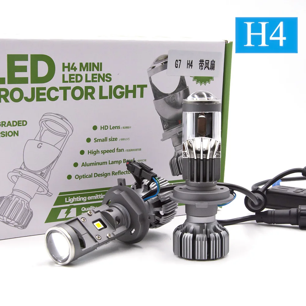 H7 H4 mini Projector Lens For Automobile Motorcycle High Low Beam LED Conversion Kit Lamp  Cut line Headlight 12V/24V 5500K