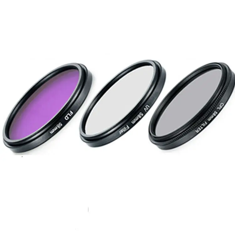 3 in 1 37 43 46 49 52 55 58 62 67 72 77 82mm Lens Filter Kit UV CPL FLD Set with Bag for Cannon Sony Pentax Nikon Camera Lens