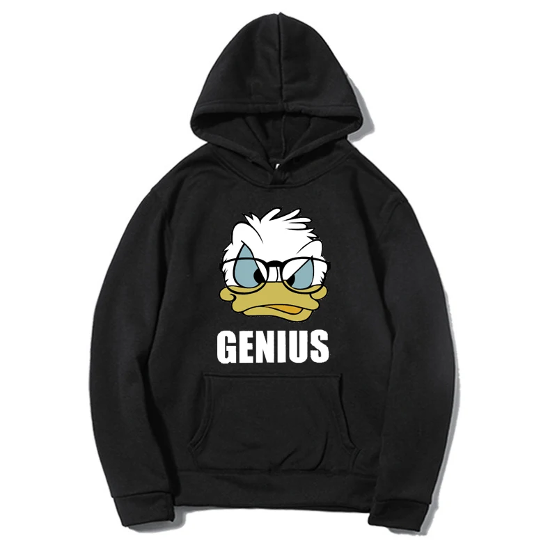 Disney Donald Duck Hoodies Cartoon Women Hooded Fashion Pockets Outwear Spring Autumn Pullover Coat Print Hoody Top