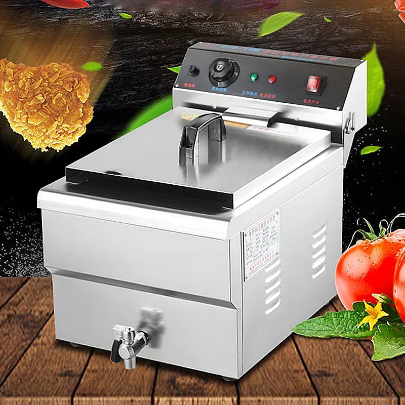 Fryer Commercial 304 Stainless Steel Electric Frying Pan Potato Machine Fries Fritter Fritter Fry Electric Fryer