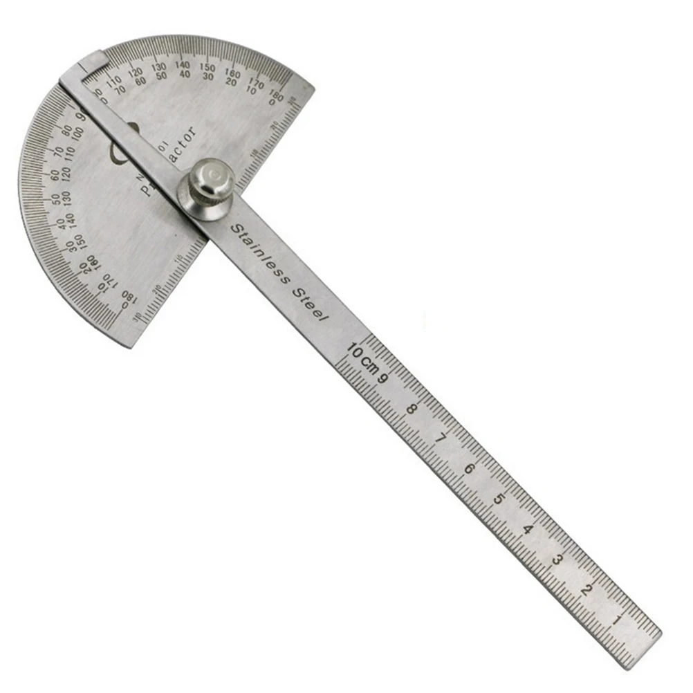 Stainless Protractor Round Head Angle Finder Craftsman Rule Ruler Machinist Tool Professional 0-180 degrees Protractor 10cm