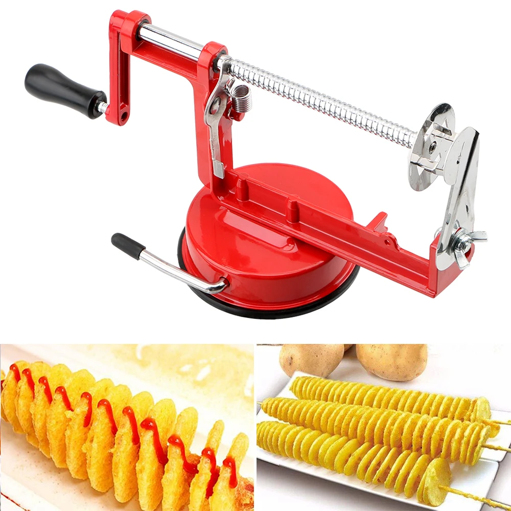 

Manual Twisted Potato Apple Slicer Vegetable Spiralizer Stainless Steel Spiral French Fry Cutter Cooking Tools