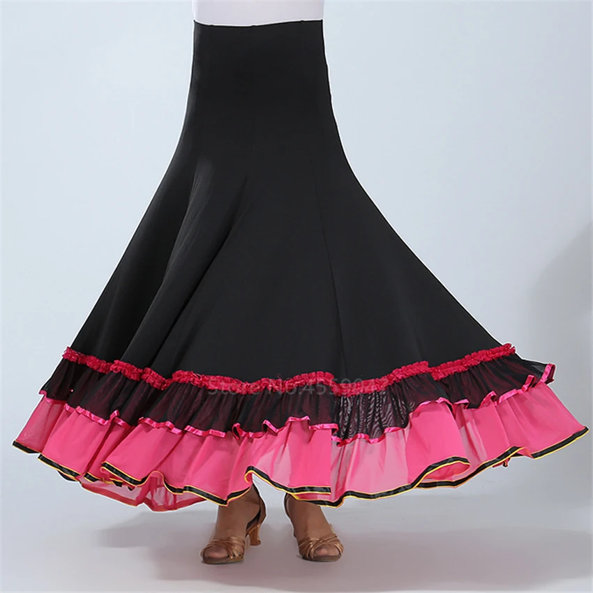 Flamenco Dance Layered Big Swing Skirt Spanish Gypsy Modern Dancing Dress Performance Costume for Women Vestido Classic Ballroom