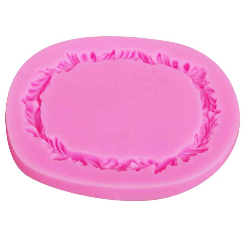 M395 Oval Flower Wreath Silicone Mold Fondant Mould Cake Decorating Tools Chocolate Gumpaste Mold, Sugarcraft, Chocolate Mold