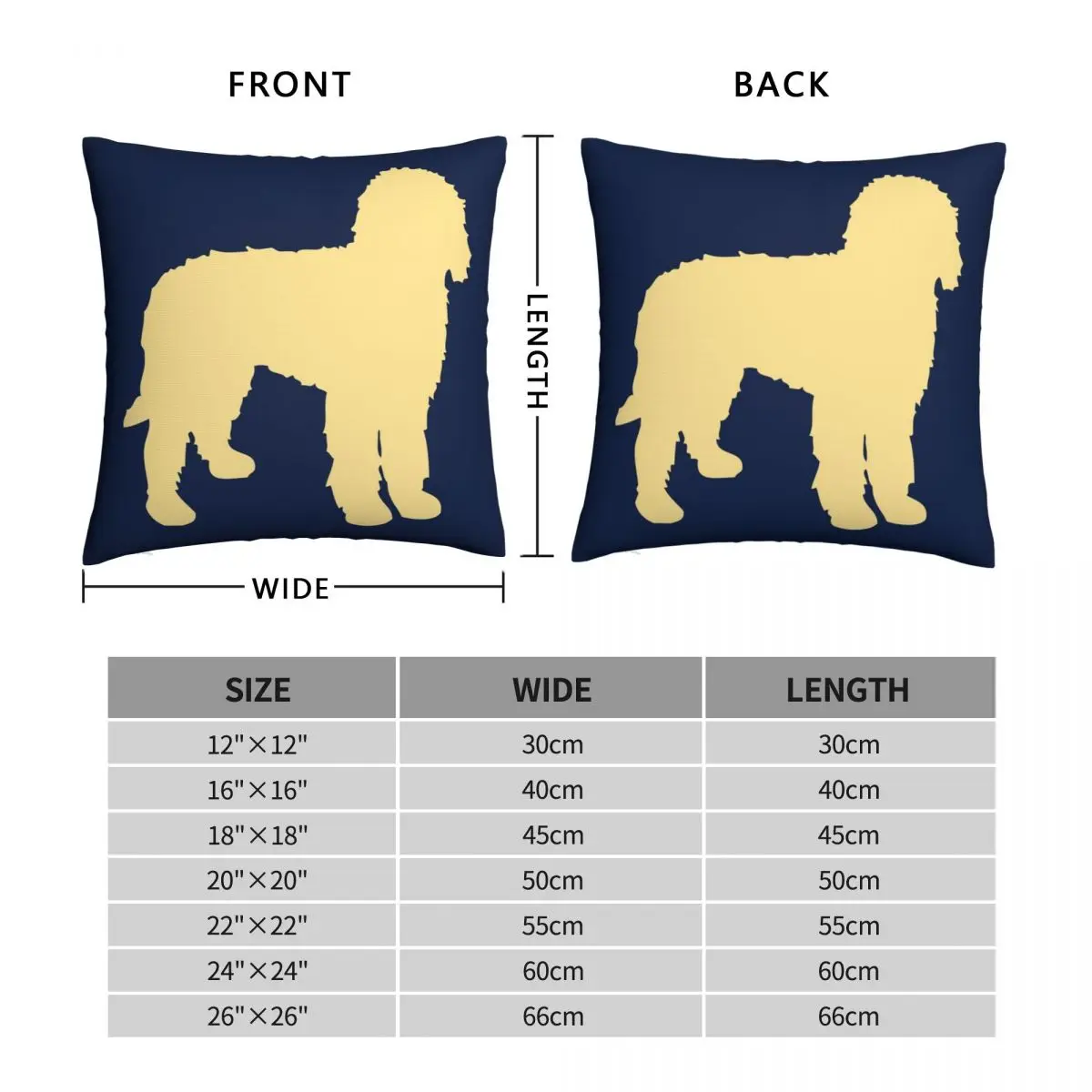 Golden Doodle Silhouette Square Pillowcase Polyester Linen Velvet Printed Zip Decor Pillow Case Home Cushion Cover