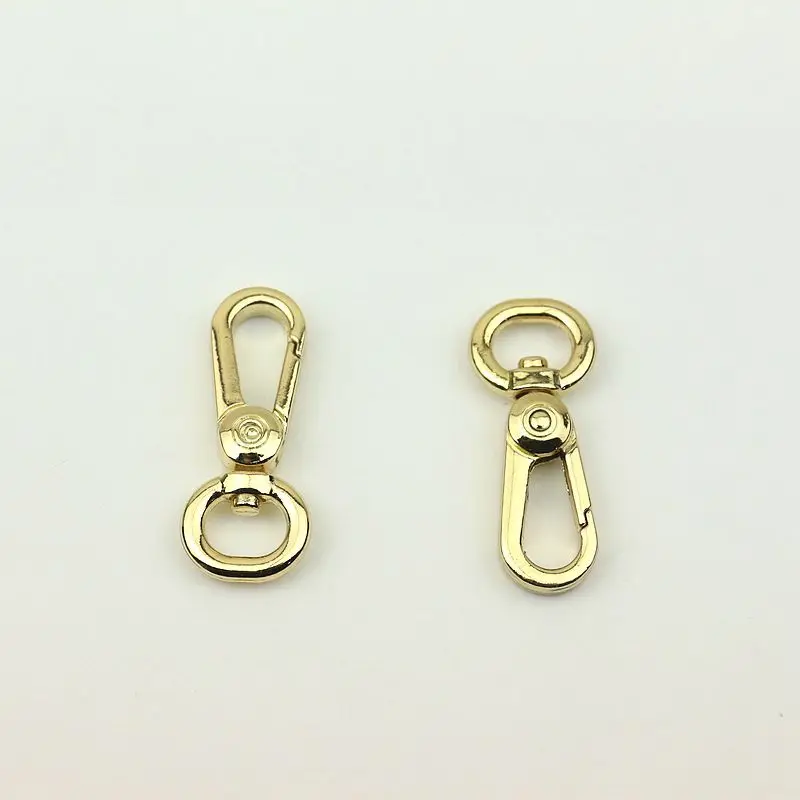 30pcs 12mm Gilt Gold Snap Hooks Brass Luggage Bag Metal Buckles KeyChain Dog Collar Lobster Clasp Hook DIY Hardware Accessories