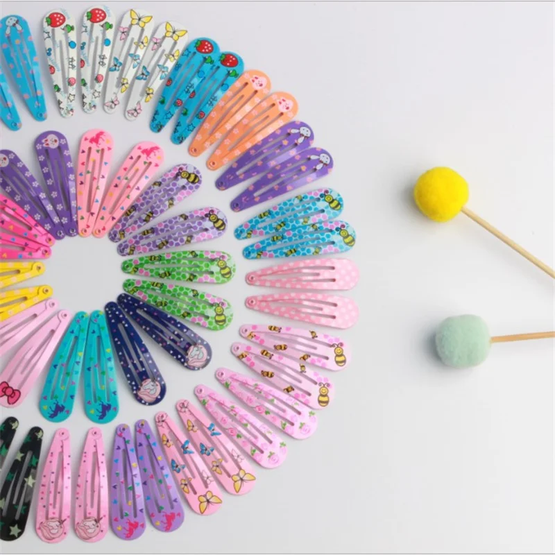 20 Stück/Set Haaraccessoires Bonbonfarben Tropfenförmige Haarspangen Prinzessinnen-Haarklammern Koreanische Haarclips Cartoon-Kopfschmuck Haarnadeln für Mädchen – Detail 2