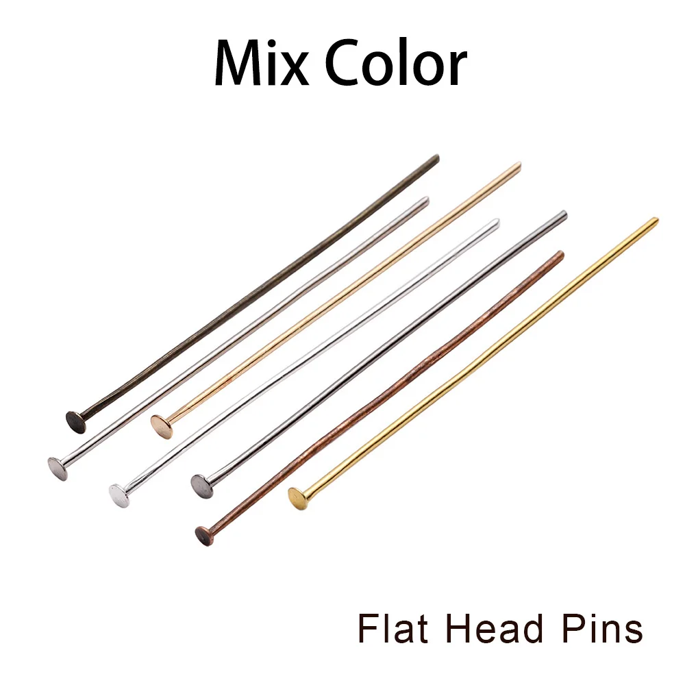 100-200 Teile/los 10-70mm Köpfe Auge Flachkopf Pin Vergoldet Kugelkopf Pins für Schmuck Machen Zubehör Liefert