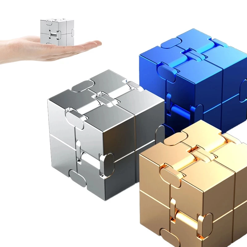 

Mini Stress Relief Toy Premium Metal Infinity Cube Portable Decompresses Relax Toys Best Gift Toys For Children