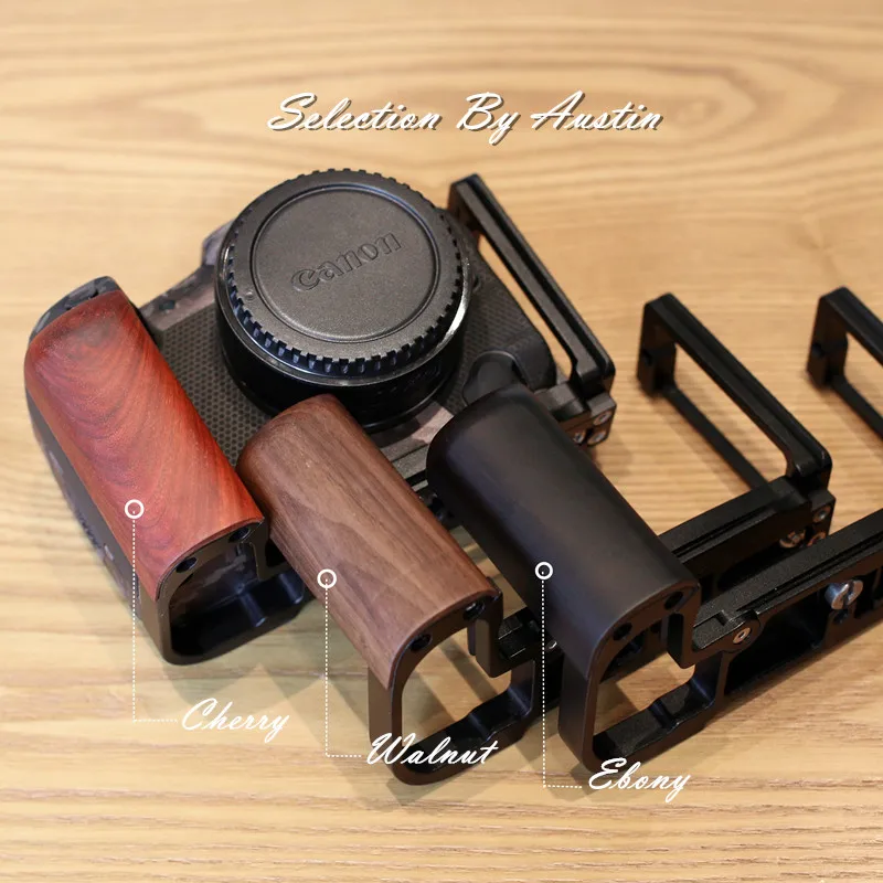 Hand Grip W Quick Release Plate L Bracket For Canon EOS R5 Walnut Hand Made Arca Swiss