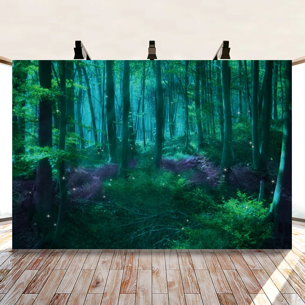 YeeleธรรมชาติScenery Night Forest Light Bokehฉากฉากหลังถ่ายภาพตกแต่งพื้นหลังสำหรับPhoto Studio