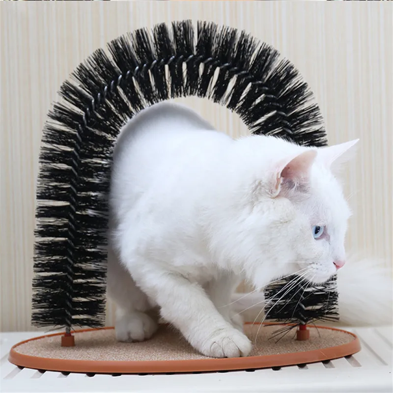 

VIP Comfortable Arch Cats Massager Pet Cat Grooming Supplies Kitten Round Fleece Base Toy Scratching Device Brush For Pets