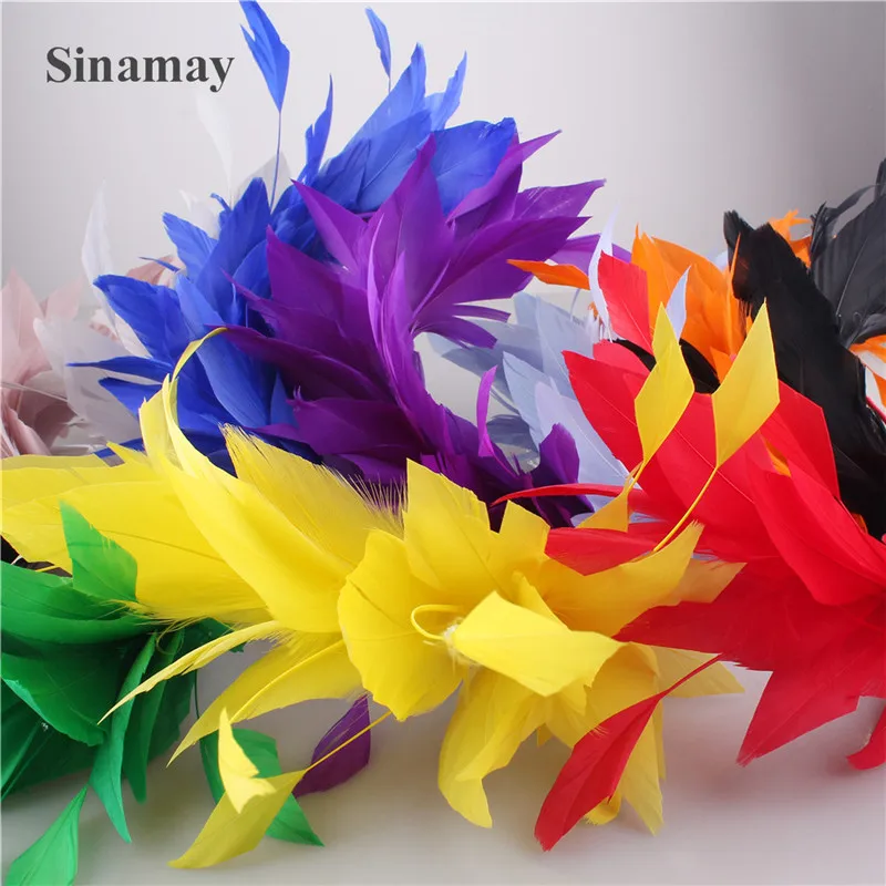 Beautiful Goose Feathers Wedding Decoration DIY Accessories Vintage Red Hairpin Dinner Party Decoratives Plume Headwear 1PCS/LOT