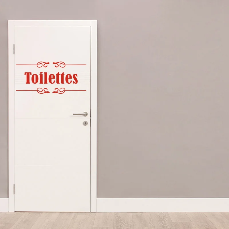 Wall Stickers Signage Toilets WC Door Sign Wall Decals Toilet Vinyl Wall Art Wallpaper Home Decor House Decoration 18 cm x 40 cm