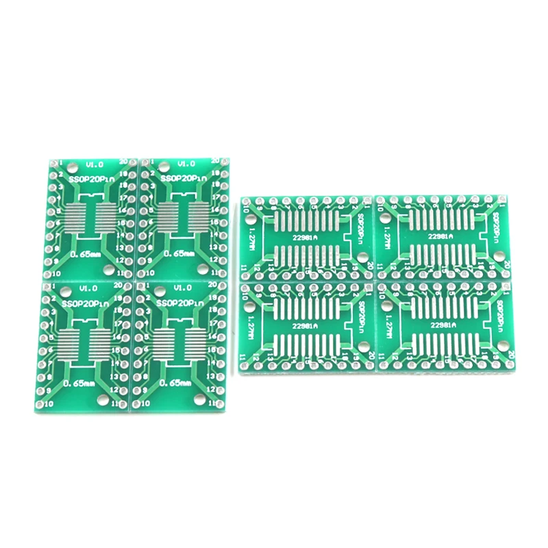 10pcs SOP20 TSSOP20 SSOP20 to DIP20 Transfer Board DIP Pin Board Pitch Adapter