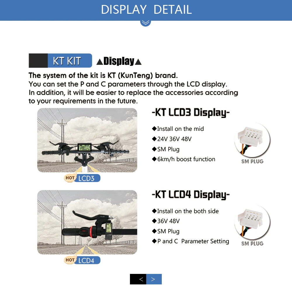 KT EBike Controller 36V 48V 17A 350W 22A 500W LCD3 LCD4 Kunteng Electric Bicycle Display Controller e Bike Accessories