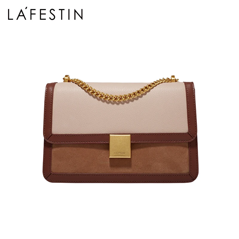 LAFESTIN Women's Handbag 2022 New Trendy Chain Retro One-shoulder Messenger Cambridge Fashion All-match Small Square Bag Simple
