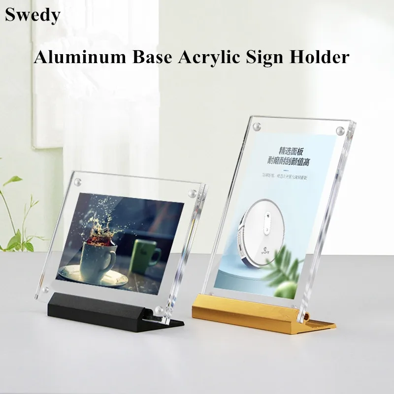 5 Pieces 75x55mm / 90x60mm Magnetic Acrylic Sign Holder Display Stand Menu Holder Small Price Name Card Tag Label Holder Stand