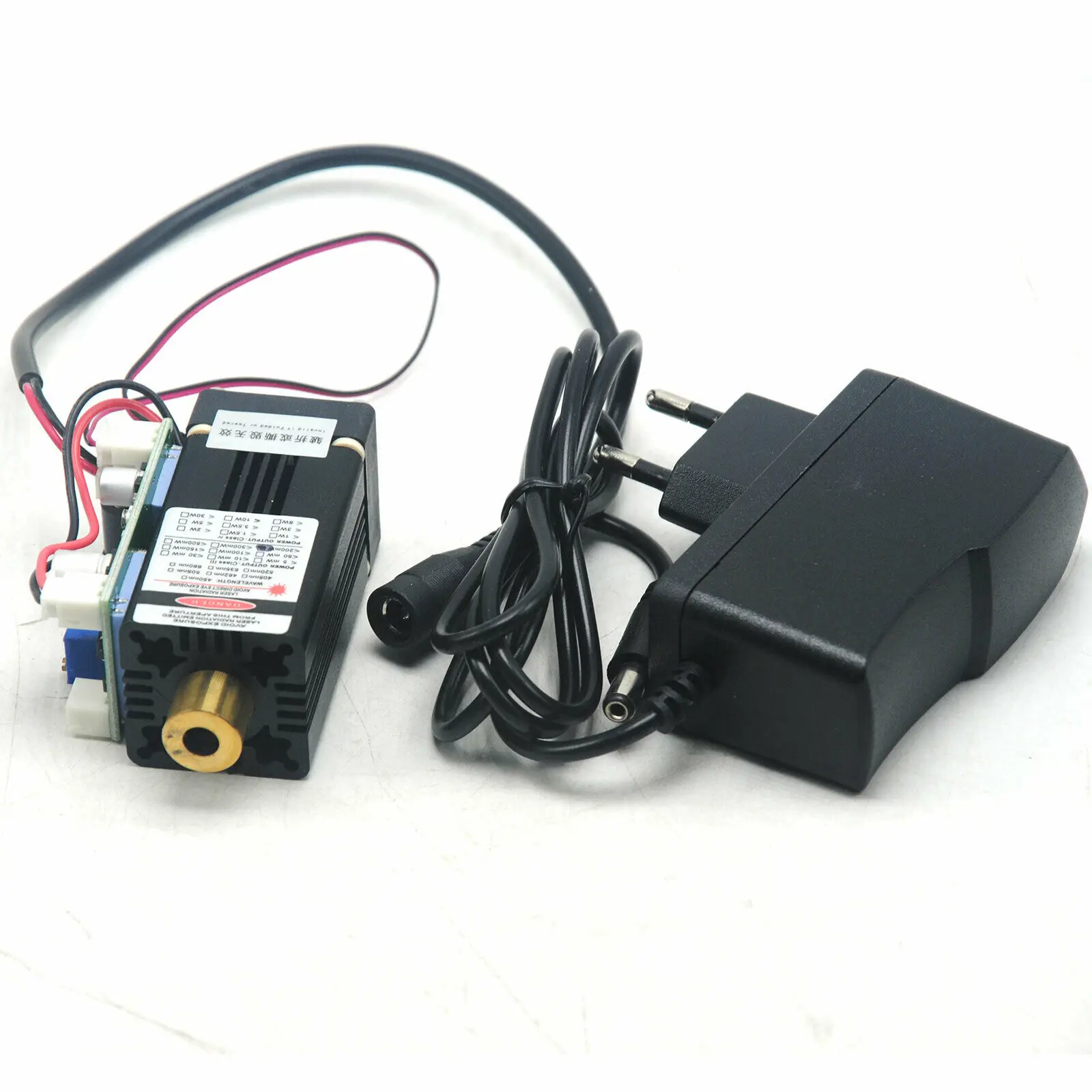 With12V Power Adapter 488nm 60mW Cyan-Blue Laser Dot Module Focusable Head Fan Cooling