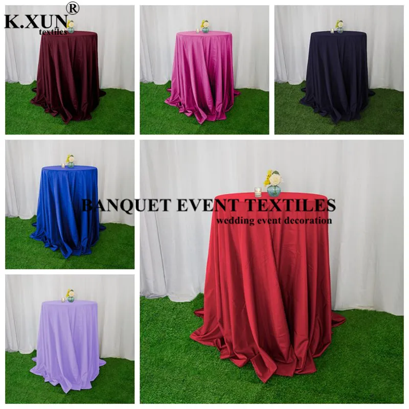 

Good Quality 120" Round Poly Cocktail Tablecloth Banquet Wedding Table Cover Event Party Decoration