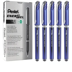 6 pcs Pentel EnerGel Liquid Gel Ink Pen-Quick Dry- Needle Point-0.5 mm