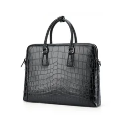 Maletín de cuero de cocodrilo de alta gama para hombre, bolso de negocios, bolso de hombro de cuero genuino, bolso de oficina de alta capacidad, 45, 2024