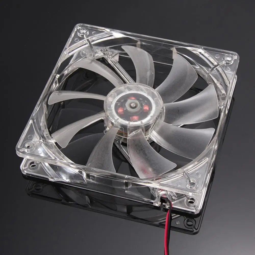 PC Computer Fan Quad 4 LED Light 120mm PC Computer Case Cooling Fan Mod Quiet Molex Connector Easy Installed Fan 12V