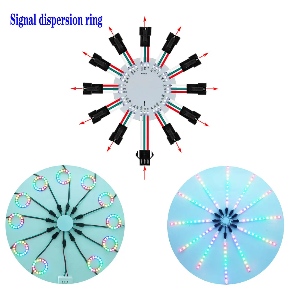 DC5V WS2812b Led Module Firework Lights 5050 RGB Individually Addressable Strip 3Pin 12 Channels 10Leds/16.6cm 15Leds/25cm IP30