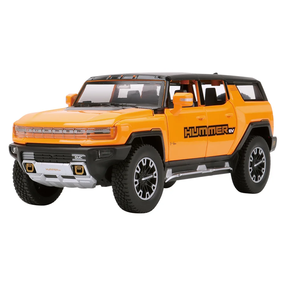 1:24 Hummer EV SUV  Off-Road Alloy Car Die Cast Toy Car Model Sound and Light Children\'s Toy Collectibles Birthday gift