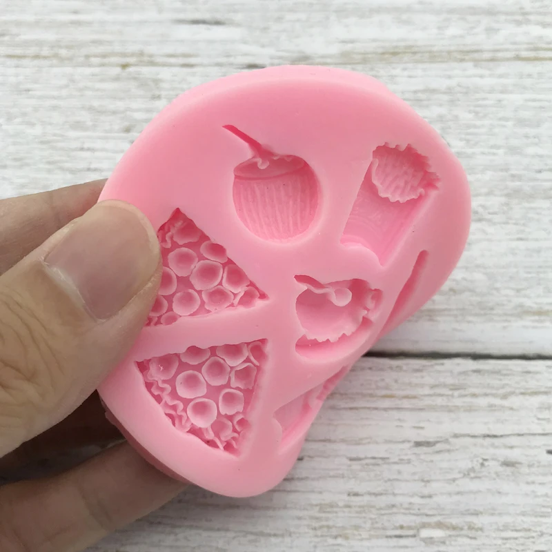 Chips Pizza Coffee Cola Food Theme Shape Silicone Fondant Cake Mold Cupcake Candy Chocolate Decoration Baking Tool Moulds FQ1726
