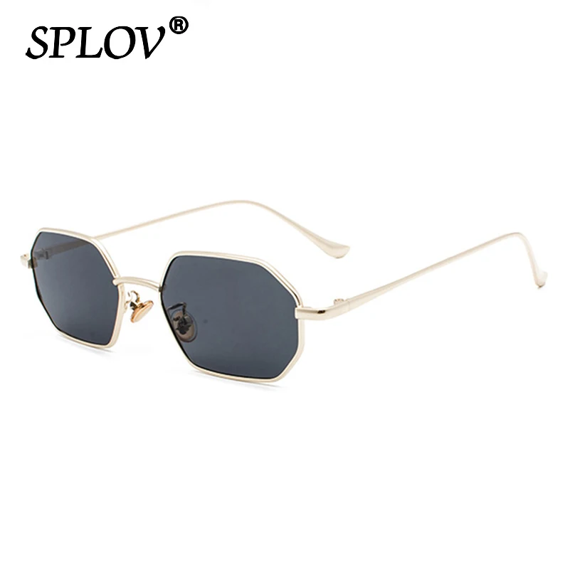 Małe metalowe sześciokątne męskie damskie okulary przeciwsłoneczne stylowe kwadratowe okulary przeciwsłoneczne Retro wielokątne odcienie modne okulary UV400 de sol hombre