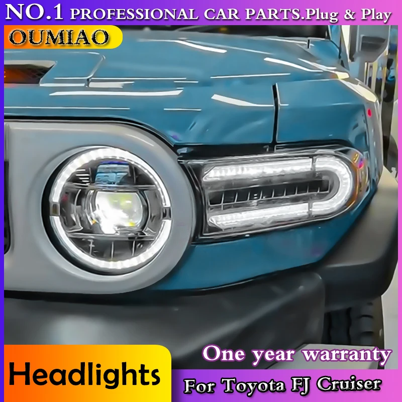 LED المصابيح الأمامية لتويوتا FJ كروزر بنز نوع LED 2007-2020 المصباح رئيس مصباح DRL إشارة العارض عدسة السيارات