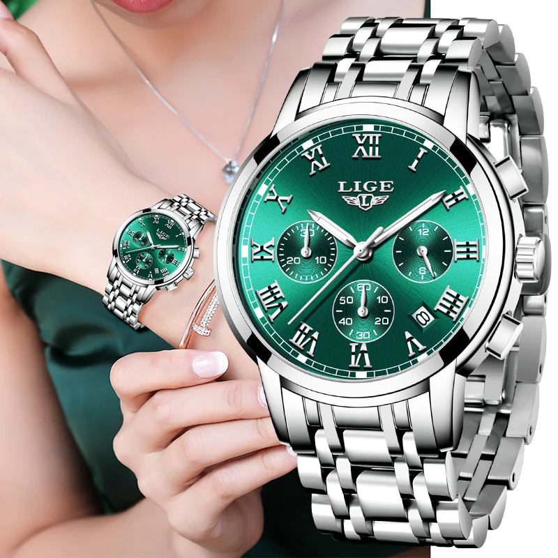 LIGE Watch Women Watches Top Brand Luxury Set Waterproof Quartz Watch Women Ladies Watch Gifts Clock Sport Watch Reloj Mujer