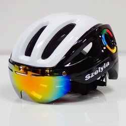 Adults Cycling Helmet Bicycle Bike Helmet with goggles magenetic glasses MTB mountain bike helmet Gear Equipment Skate