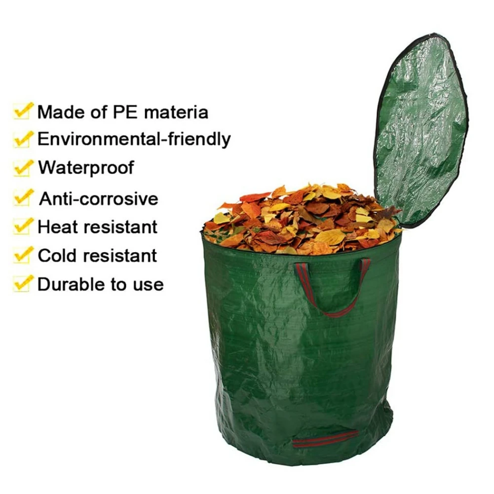 2pc Portable Collapsible Trash Can Garden Leaf Garbage Storage Bag Flowers Grass Collection Bin Camping Picnic Bucket