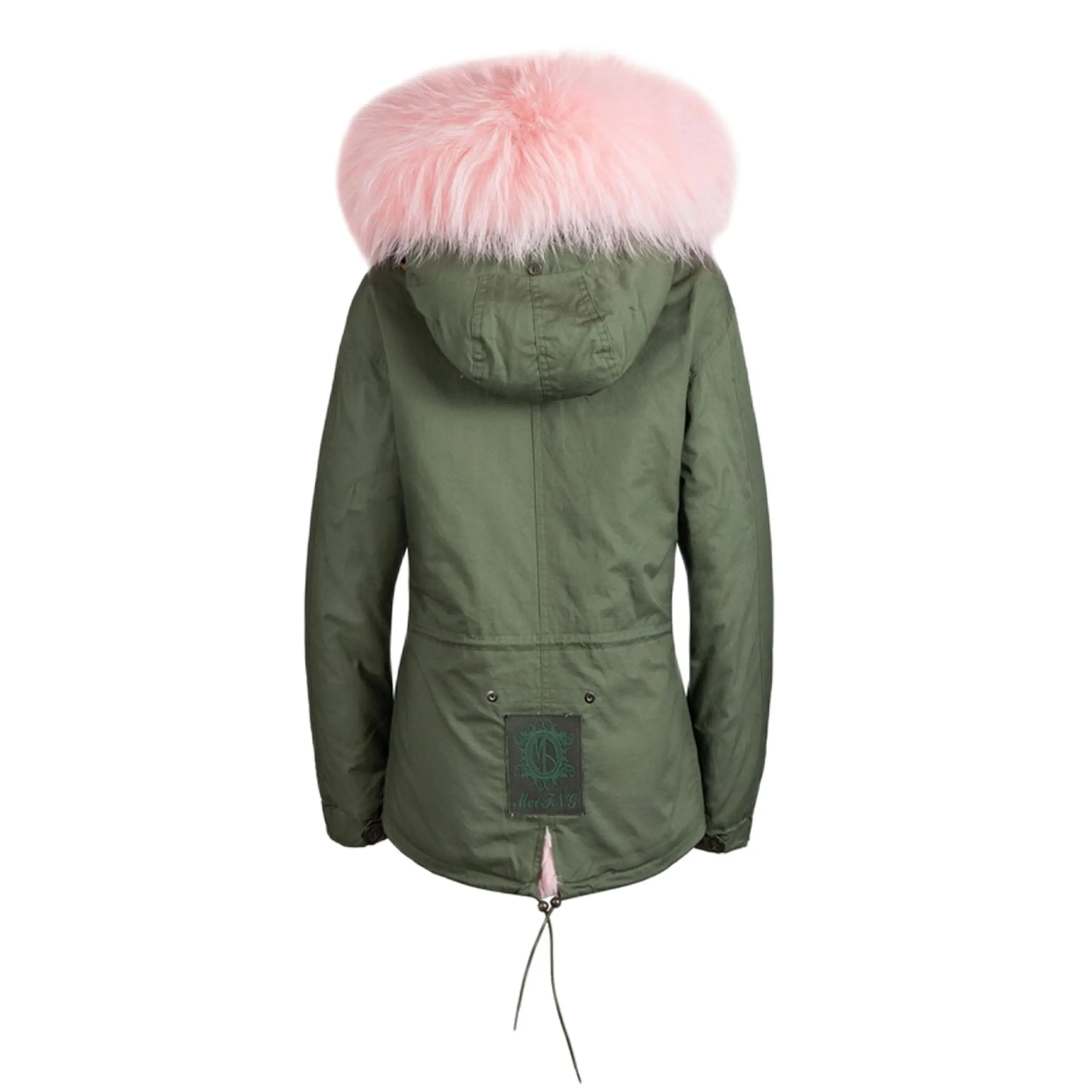 New Fashion Pink Collar Coat Cheap China Factory Price OEM Parka Fur Coat Mrs Fur Jacket Supplier