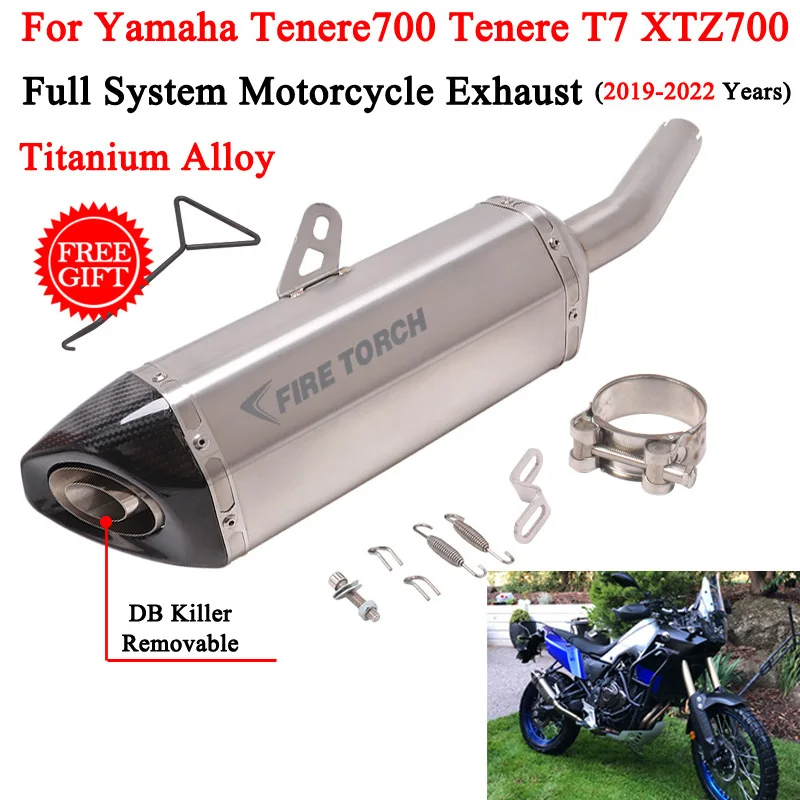 Slip On For Yamaha Tenere700 Tenere 700 T7 XTZ700 2019-2022 Full System Motorcycle Exhaust Escape Modify Moto Muffler DB Killer