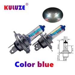 2 Pcs H1 H3 H4 H7 H8 H11 Rainbow Blue Headlamp HB3 HB4 9012 Car Halogen Lamp Upgrade  Rain And Fog Proof Light Car Bulb