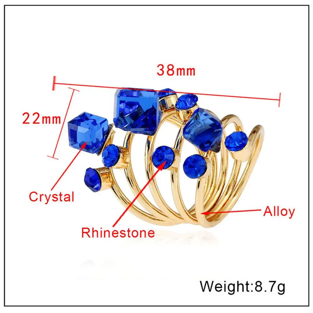 Trendy Irregular Crystal Aesthetic Rings for Women Y2K Gothic Large Stone Knuckle Rings Rhinestone Geometric Zircon Jewelry Gift